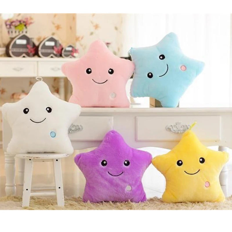 Glowing Colorful Stars Cushion Led Light Toys Gift For Kids Children Girls
