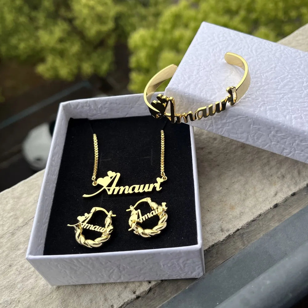 Custom Name Jewelry Set