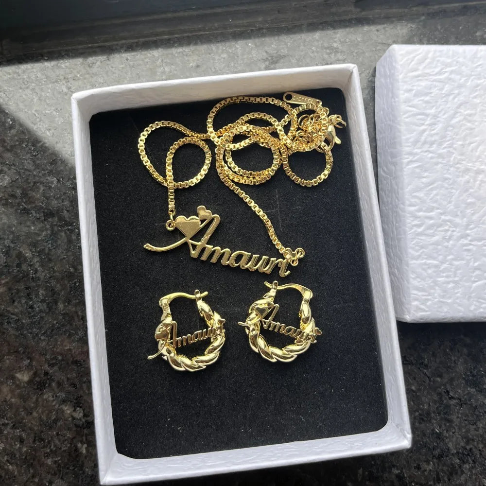 Custom Name Jewelry Set
