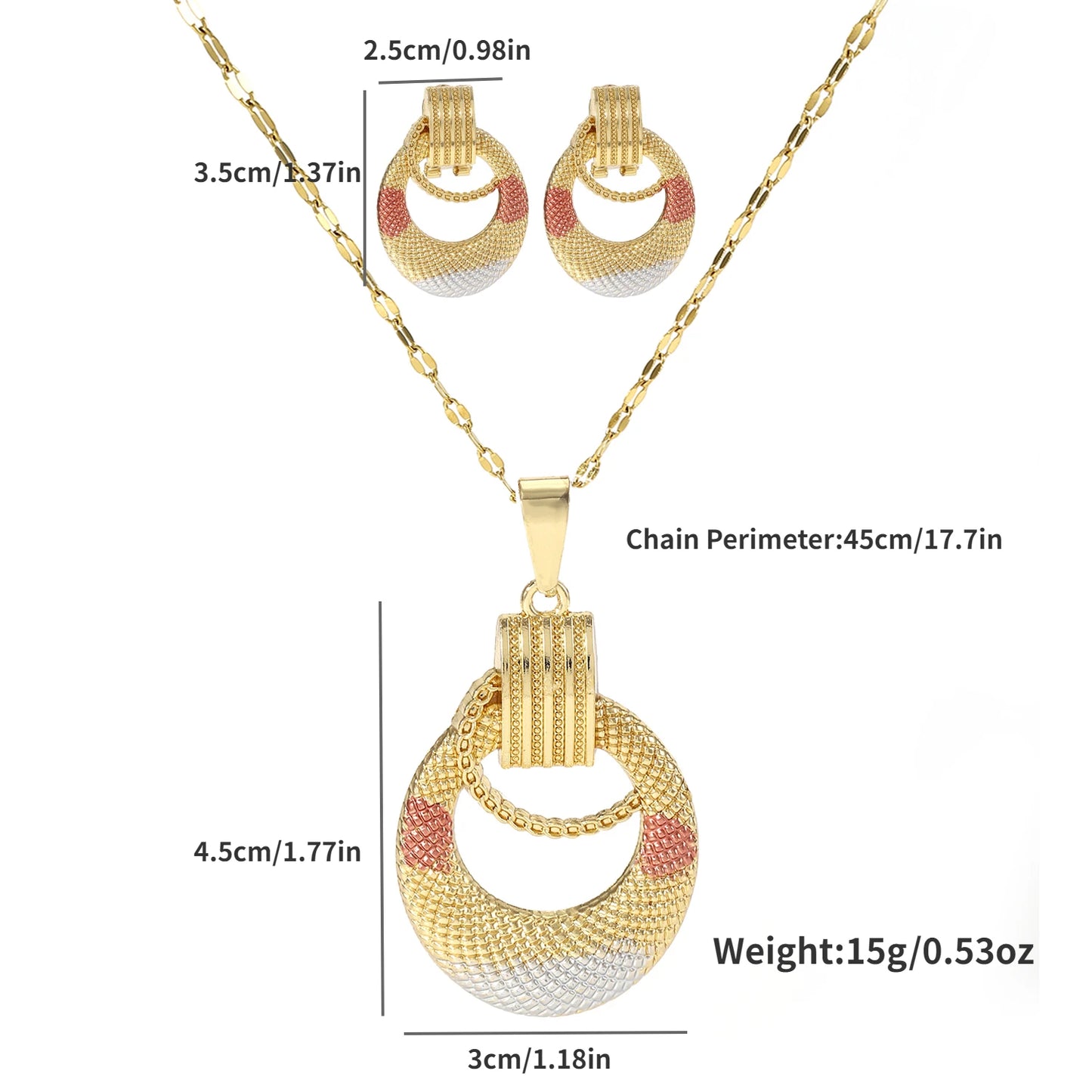 Pendant Choker Necklace Stud Earrings Party Jewelry Set