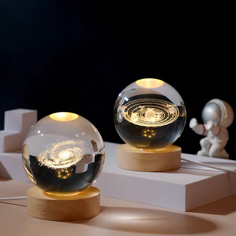3D Glass Globe Moon Crystal Ball Home Ornament Gifts