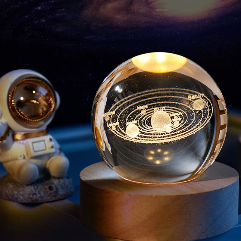 3D Glass Globe Moon Crystal Ball Home Ornament Gifts