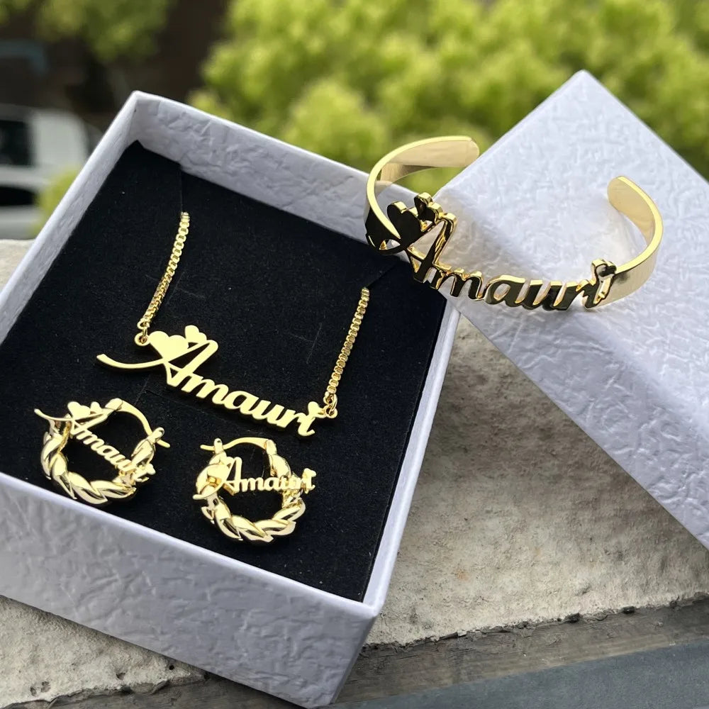 Custom Name Jewelry Set