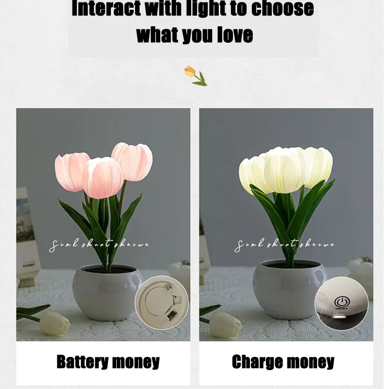 Tulip Table Lamp LED Birthday Gift Home Decoration