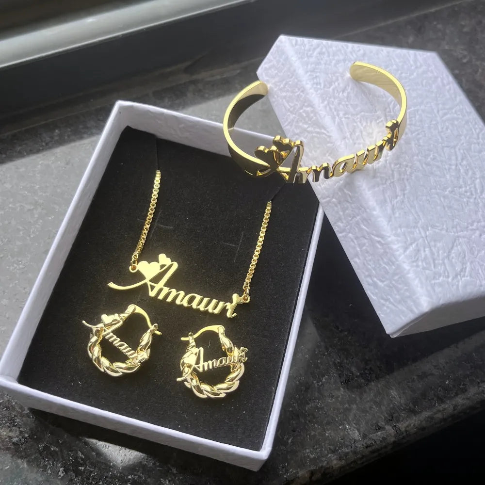 Custom Name Jewelry Set