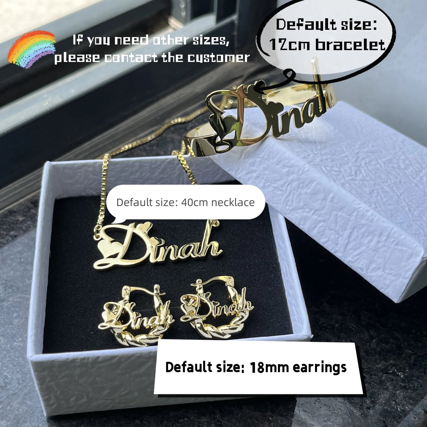 Custom Name Jewelry Set