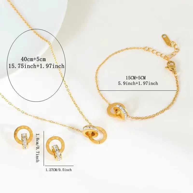Pendant Necklace Earrings Bracelet Jewelry Set