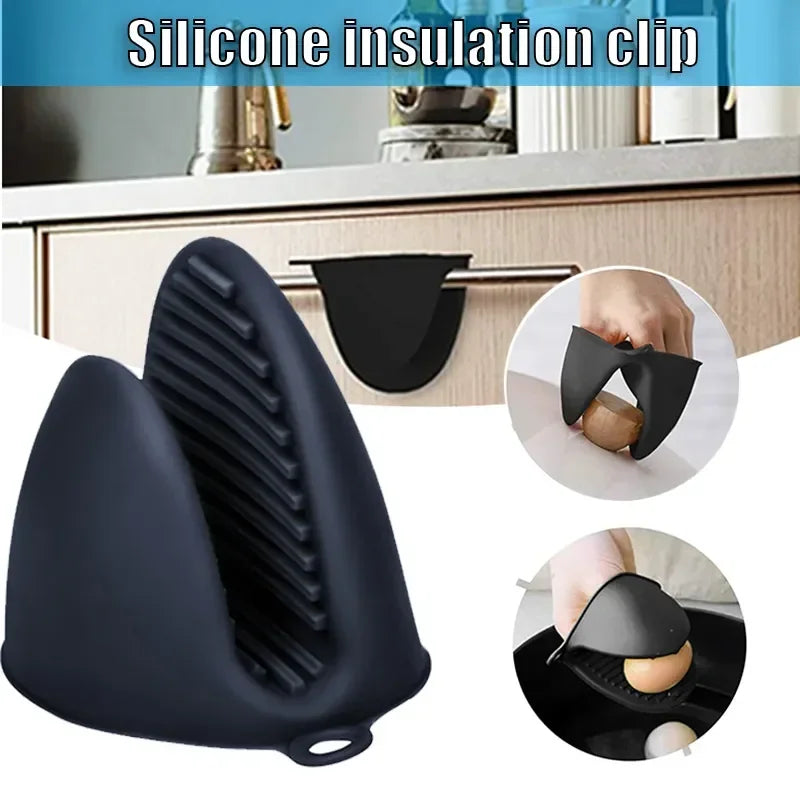2PCS Oven Mitts Silicone Heat Resistant Pinch Mitts Anti Scalding Non Slip Gloves Clips Pot Holder Cooking Baking Oven Mitts