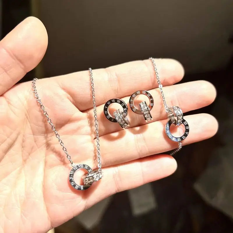 Pendant Necklace Earrings Bracelet Jewelry Set