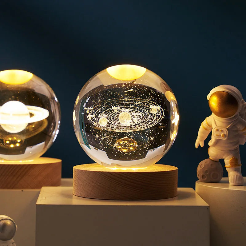 3D Glass Globe Moon Crystal Ball Home Ornament Gifts